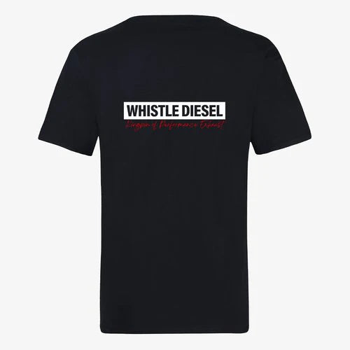 Whistle Diesel BLACK SHORT SLEEVE T-SHIRT - White Logo