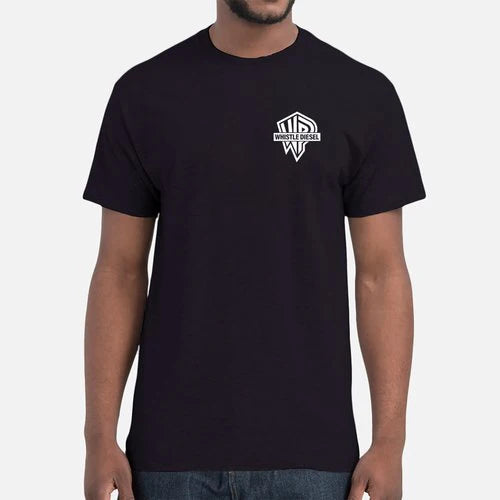 Whistle Diesel BLACK SHORT SLEEVE T-SHIRT - White Logo