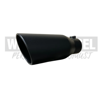 Exhaust Tip 4" to 6" Black Rolled Angle Cut