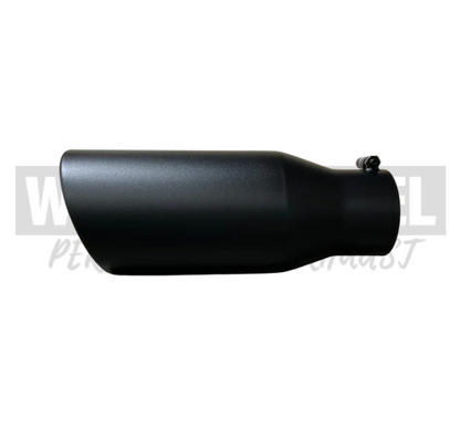 Exhaust Tip 4" to 6" Black Rolled Angle Cut