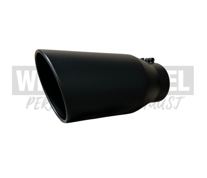 Exhaust Tip 5" to 7" Black Rolled Angle Cut