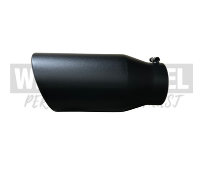 Exhaust Tip 5" to 7" Black Rolled Angle Cut