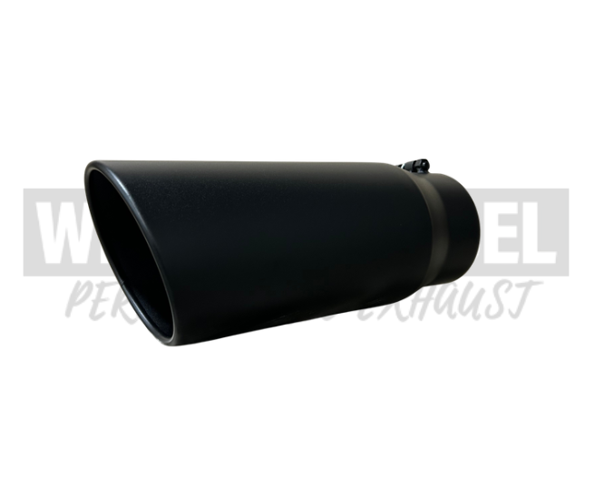 Exhaust Tip 5" to 6" Black Rolled Angle Cut