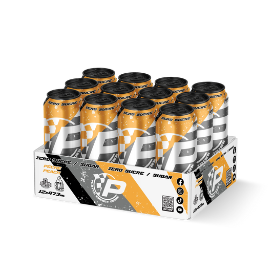 PLATTO ENERGY DRINK - PEACH ZERO SUGAR - 12 PACK