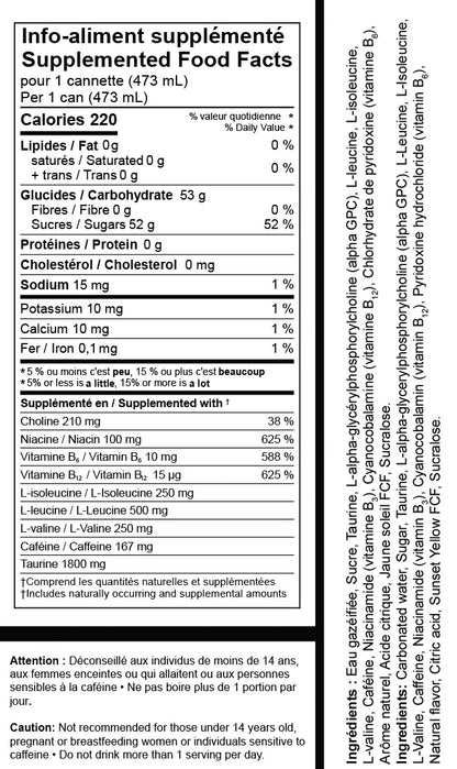 PLATTO ENERGY DRINK - PEACH - 12 PACK