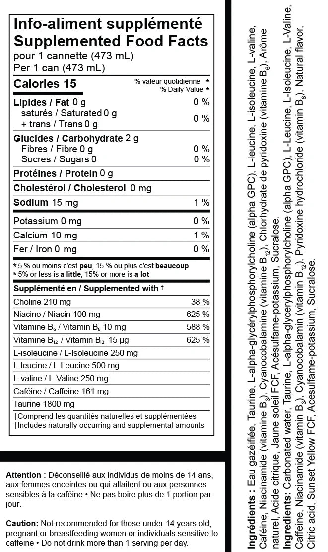 PLATTO ENERGY DRINK - PEACH ZERO SUGAR - 12 PACK