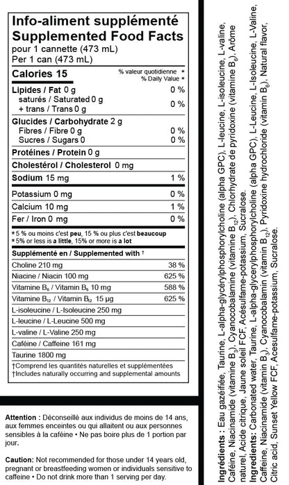 PLATTO ENERGY DRINK - PEACH ZERO SUGAR - 12 PACK