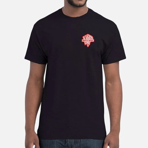 Whistle Diesel BLACK SHORT SLEEVE T-SHIRT - Red Logo